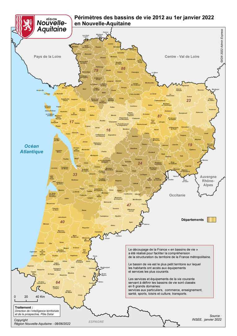 Carte Des Bassins De Vie 2012 Au 1er Janvier 2022 Territoires En