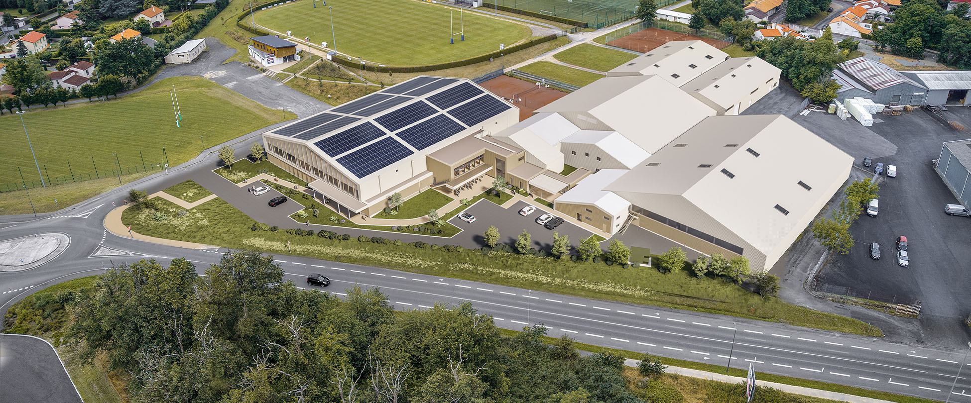 vue du ciel du nouveau centre régional du tennis